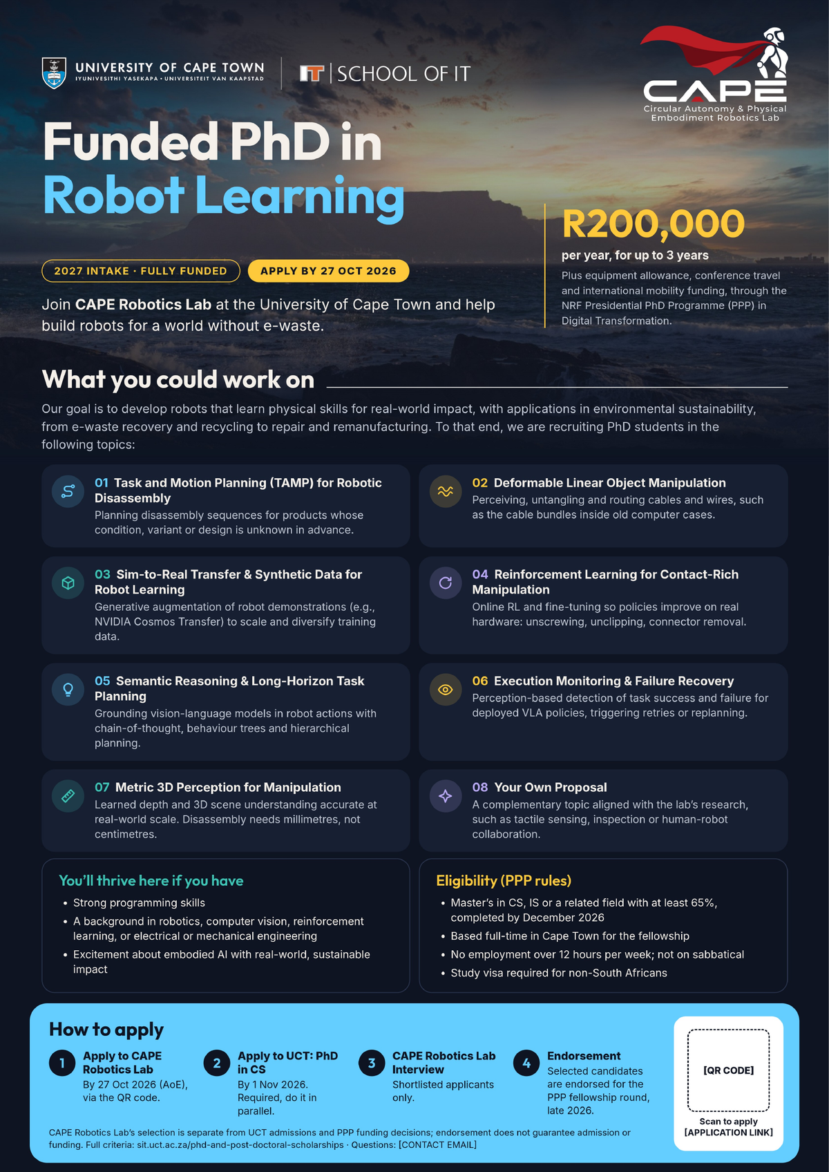 CAPE Robotics Lab Funded PhD Poster